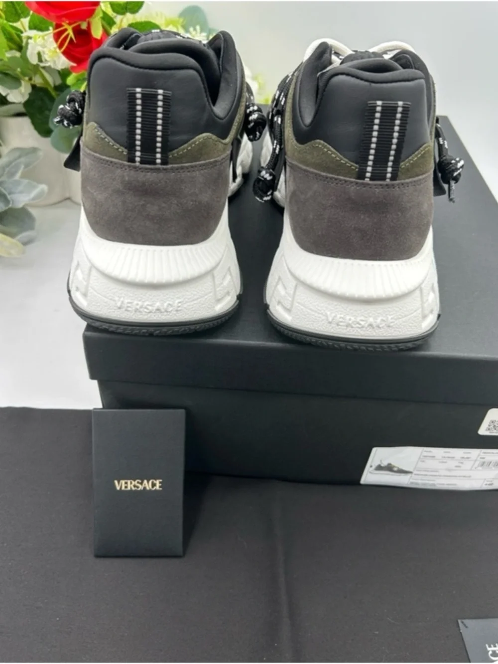 Versace TRIGRECA suede/leather sneakers size 44/11 made in Italy